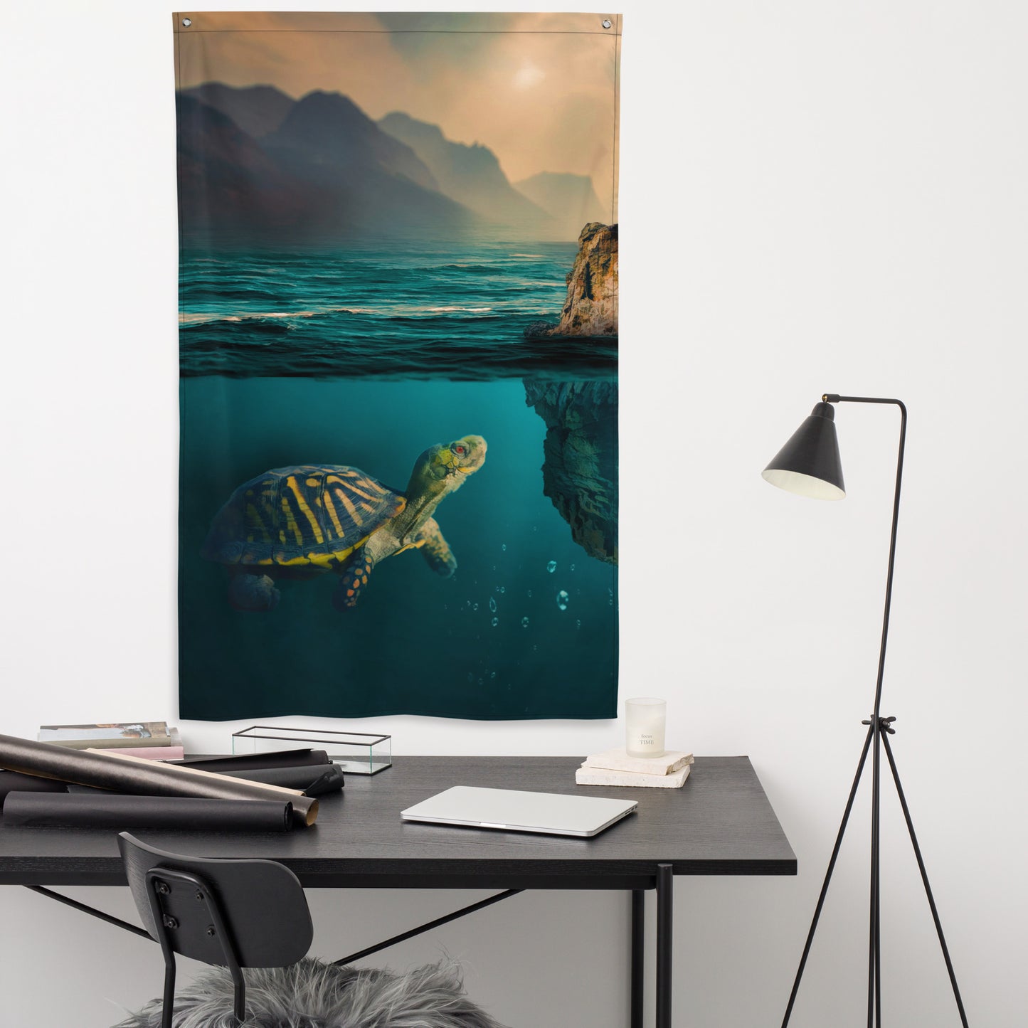 Turtle Art Painting Flag Tapestry