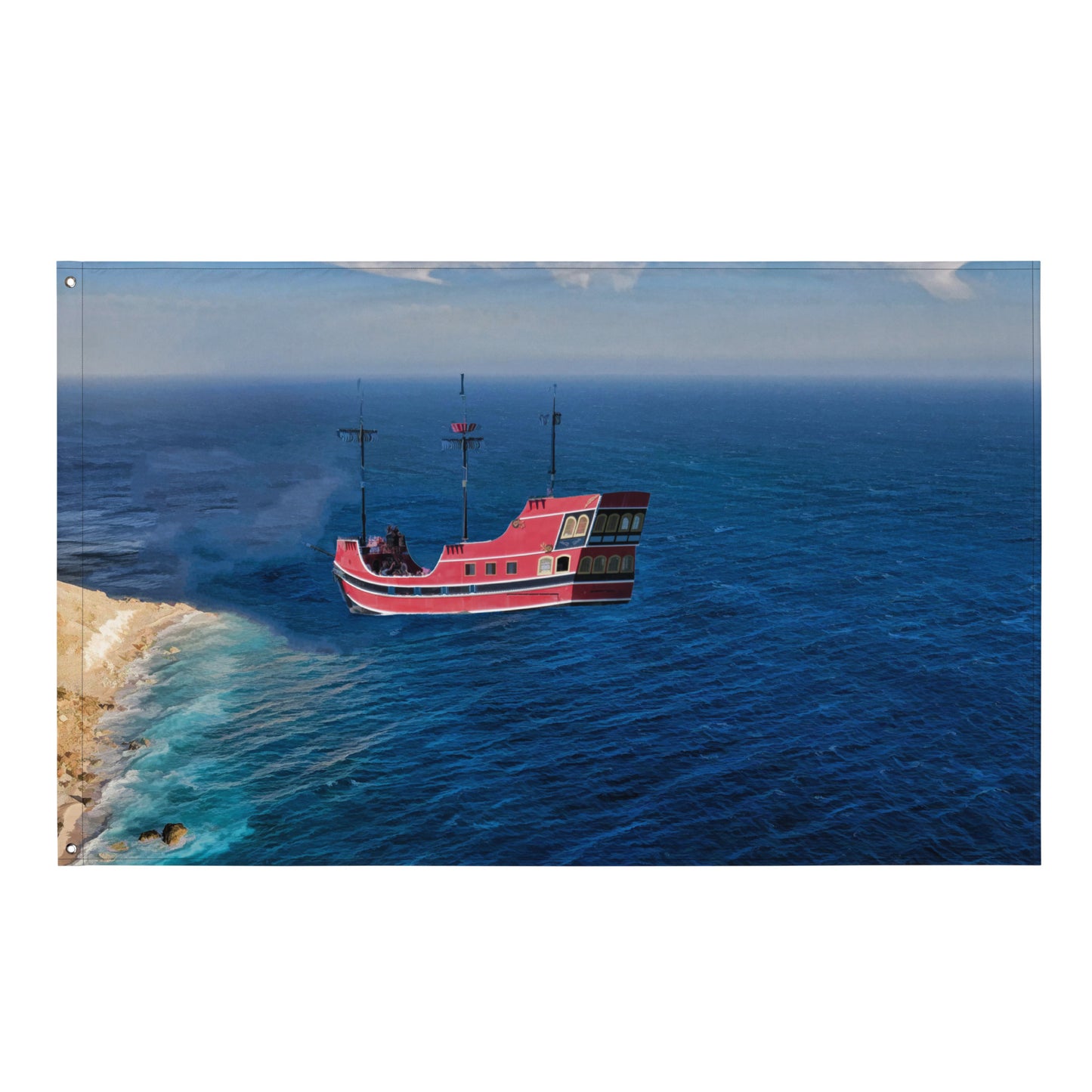 Fisherman Boat Painting Flag Tapestry