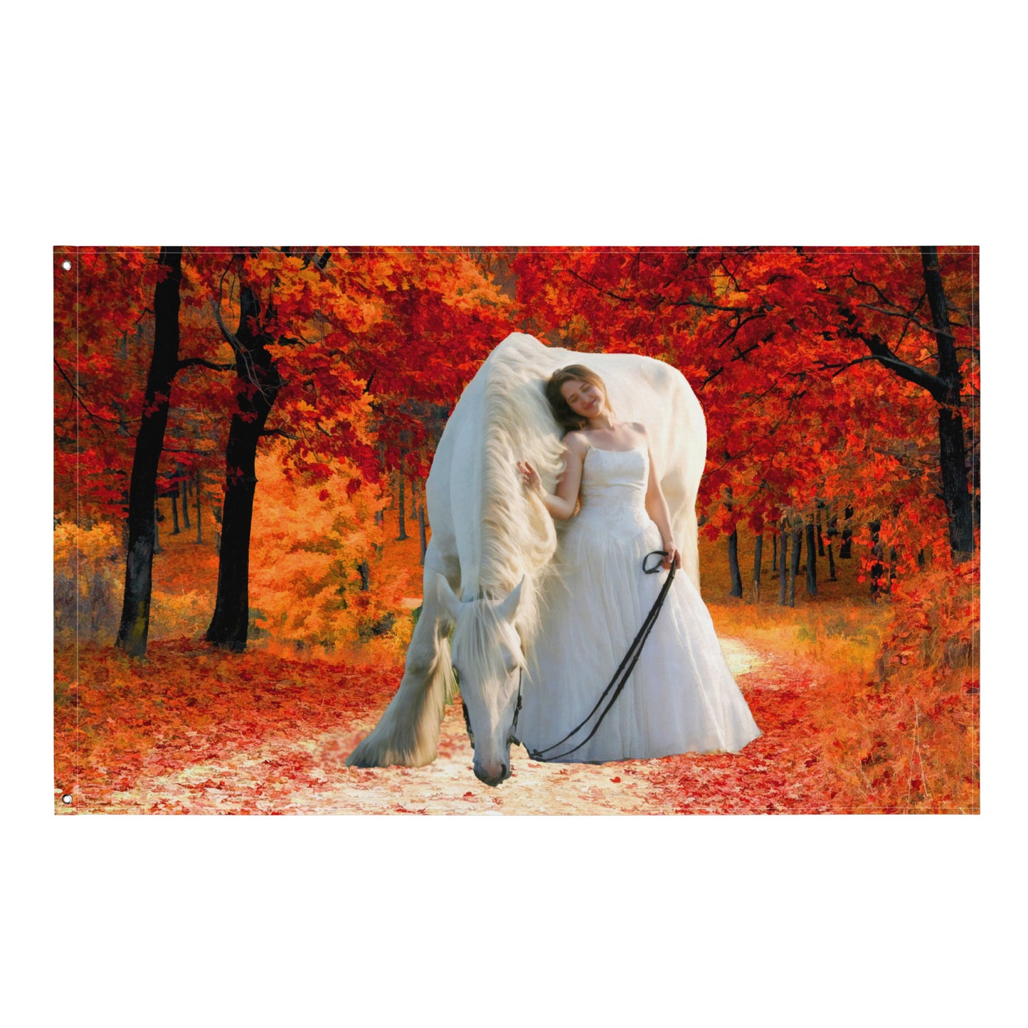 Love Horse Painting Flag Tapestry