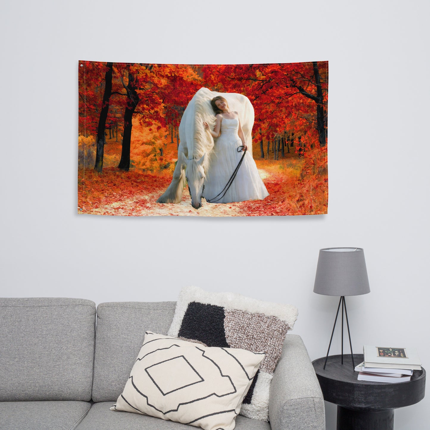 Love Horse Painting Flag Tapestry