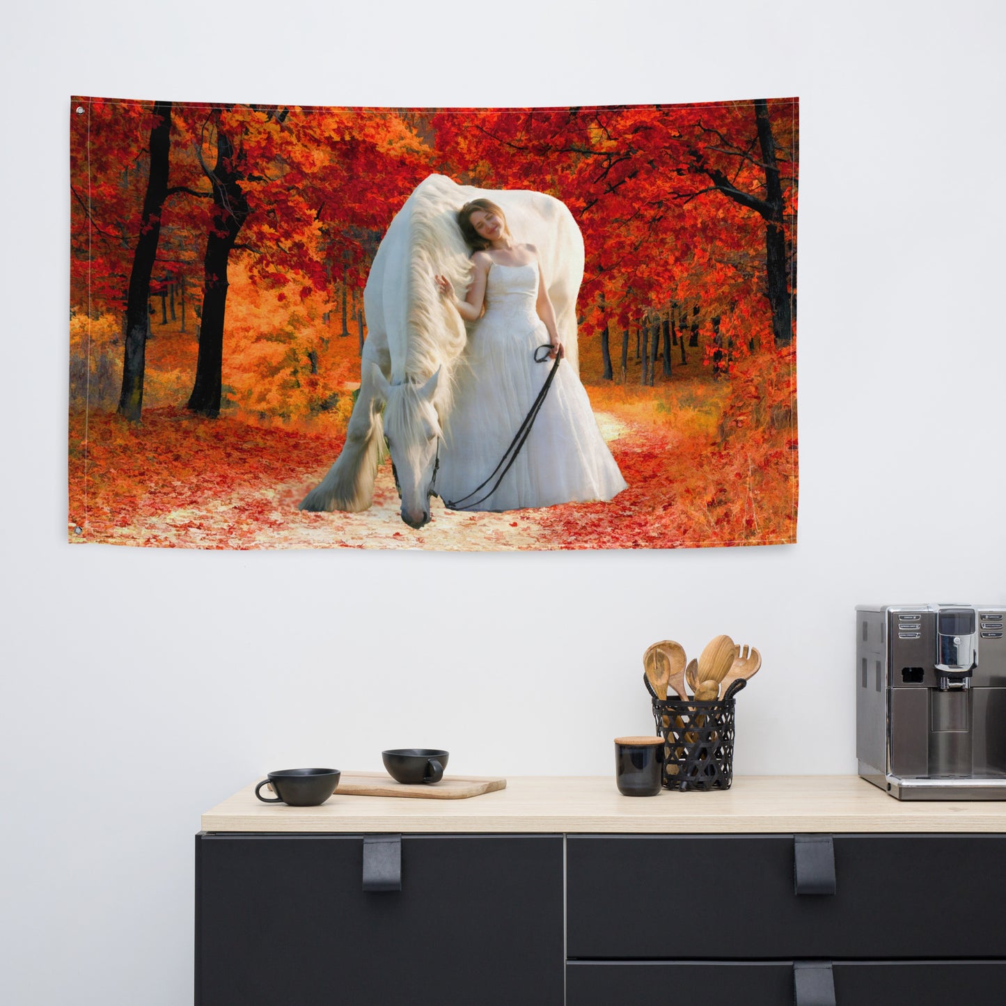 Love Horse Painting Flag Tapestry