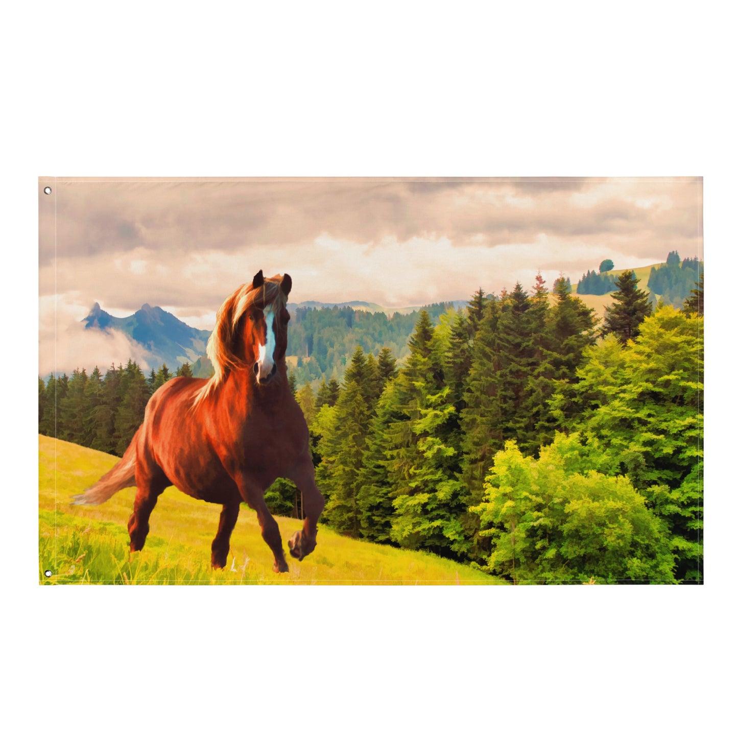 Running Horse Painting Flag Tapestry