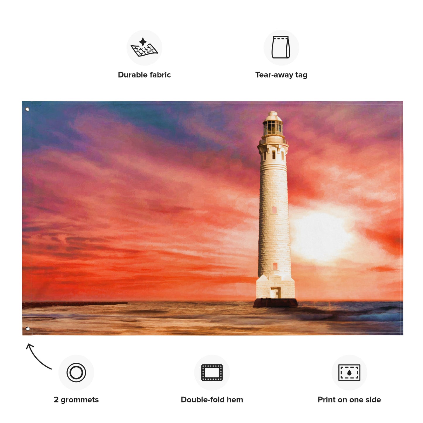 Lighthouse Wall Art Painting Flag Tapestry