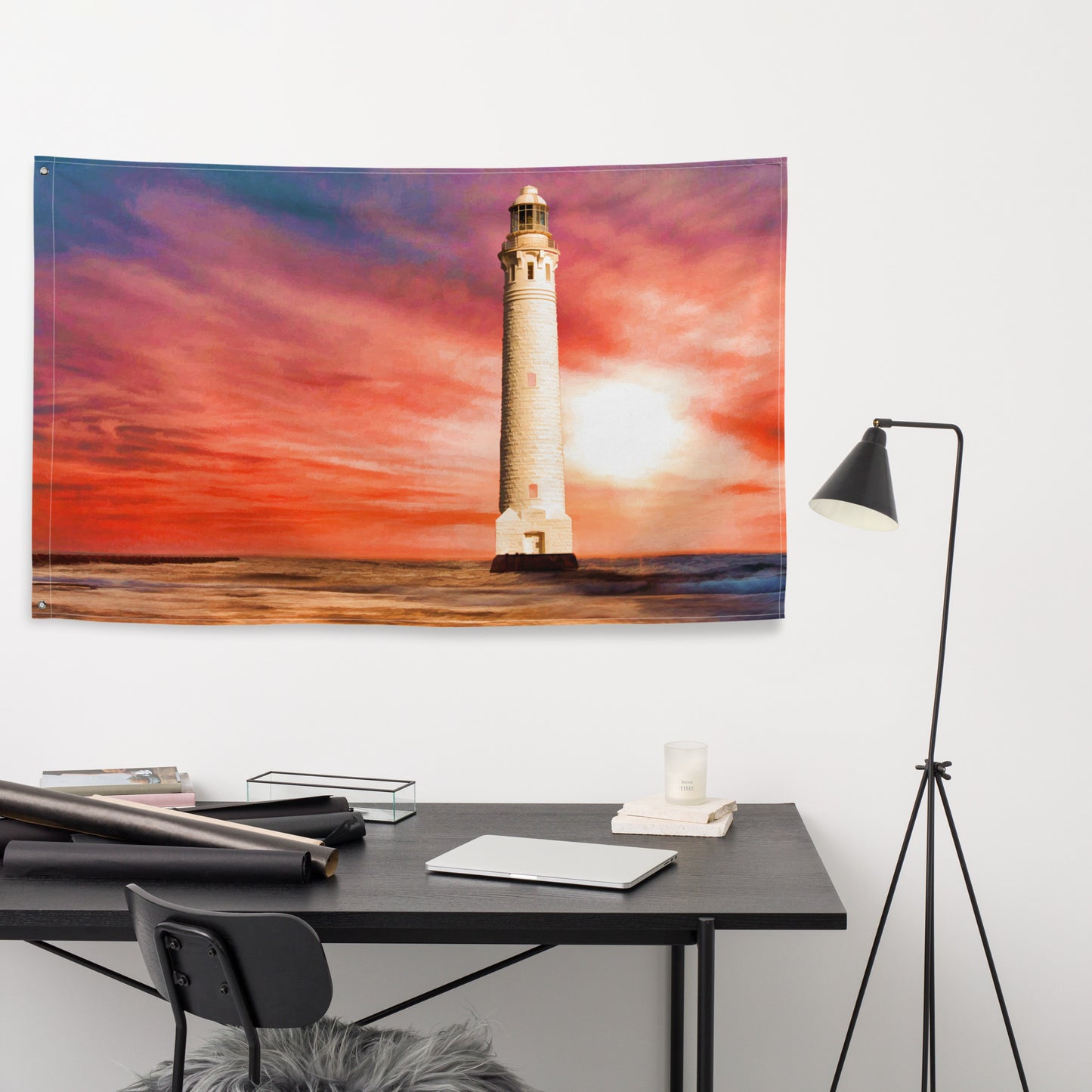 Lighthouse Wall Art Painting Flag Tapestry