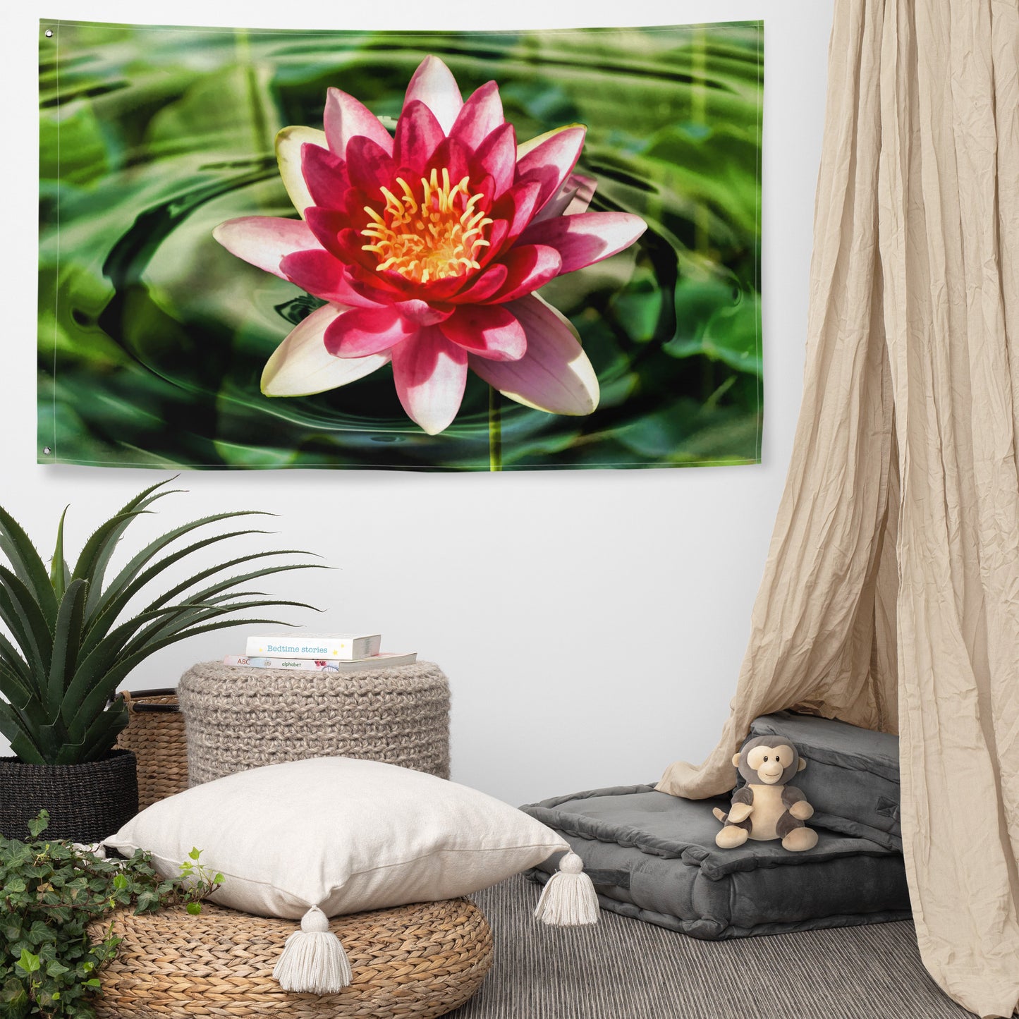 Lily Flower Painting Wall art Flag Tapestry