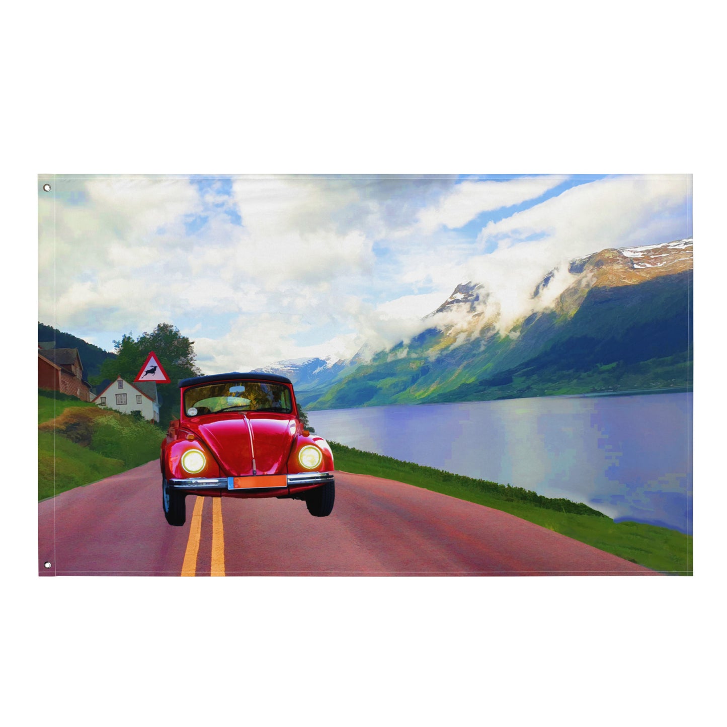 Great Ocean Road Painting Flag Tapestry