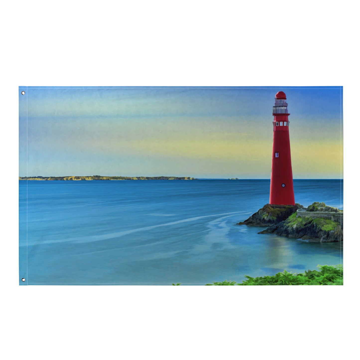 Lighthouse Painting 4 Flag Tapestry