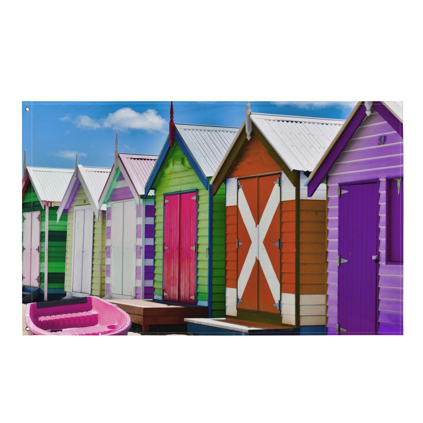 Melborne Beach House Painting Flag Tapestry