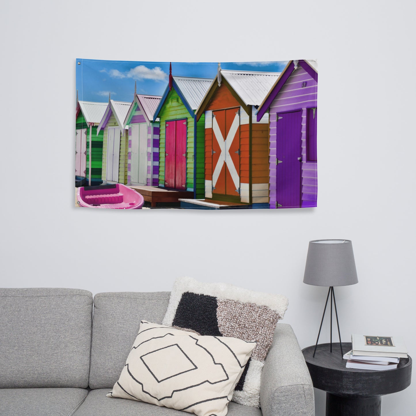 Melborne Beach House Painting Flag Tapestry