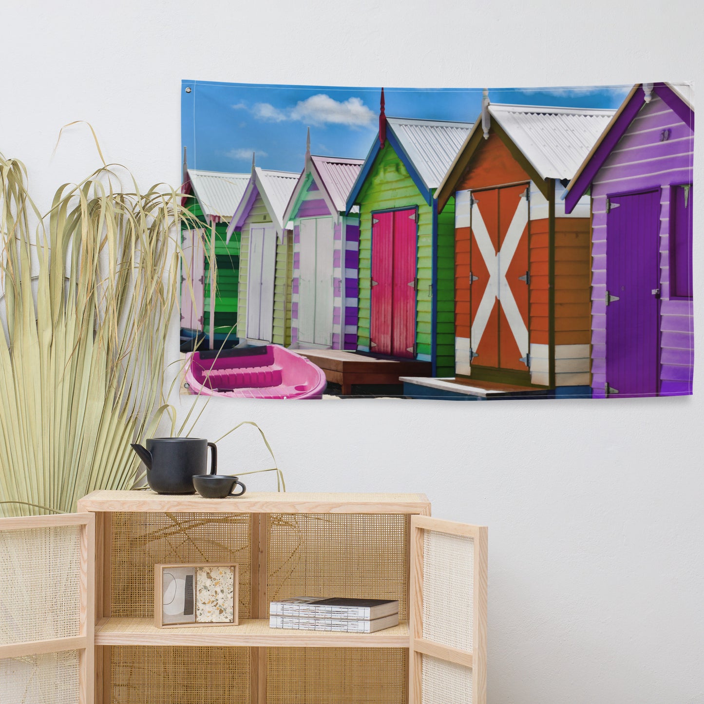 Melborne Beach House Painting Flag Tapestry