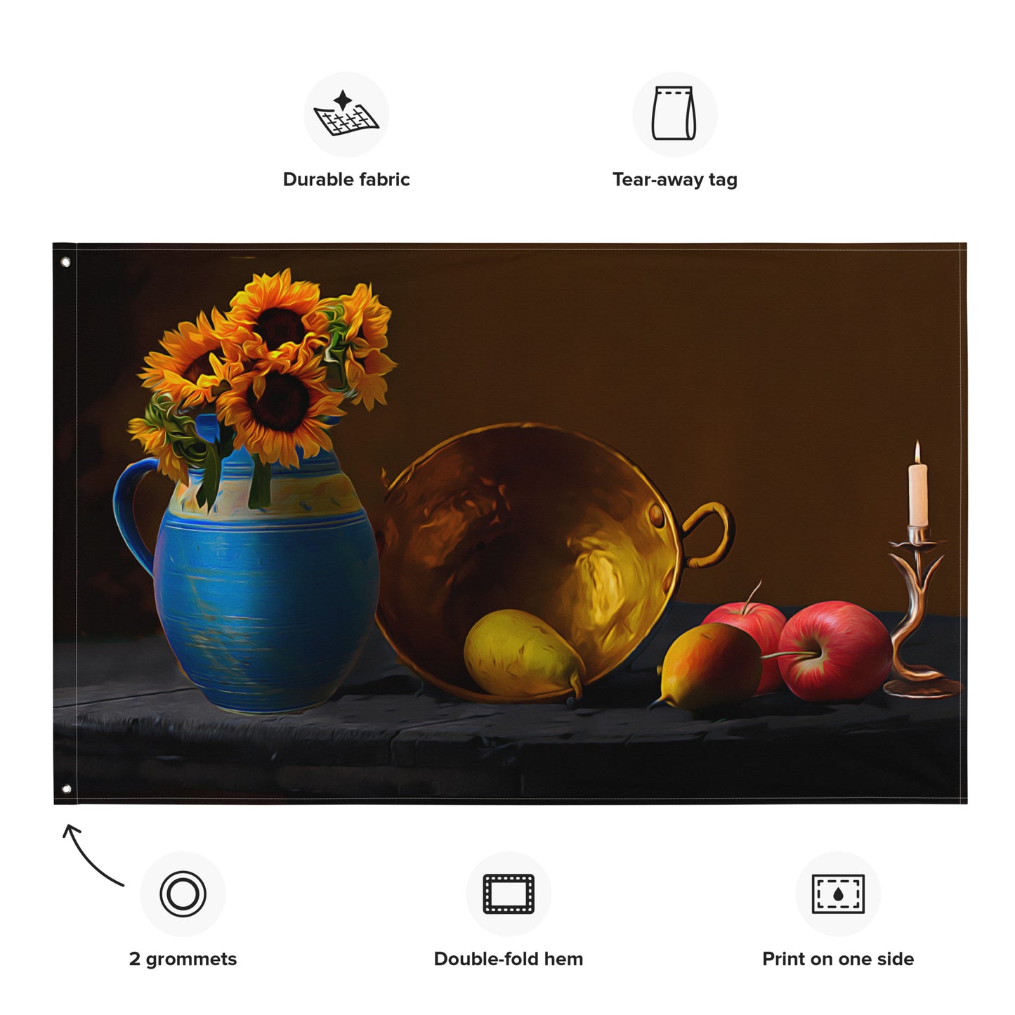 Wok Still Life Painting Flag Tapestry