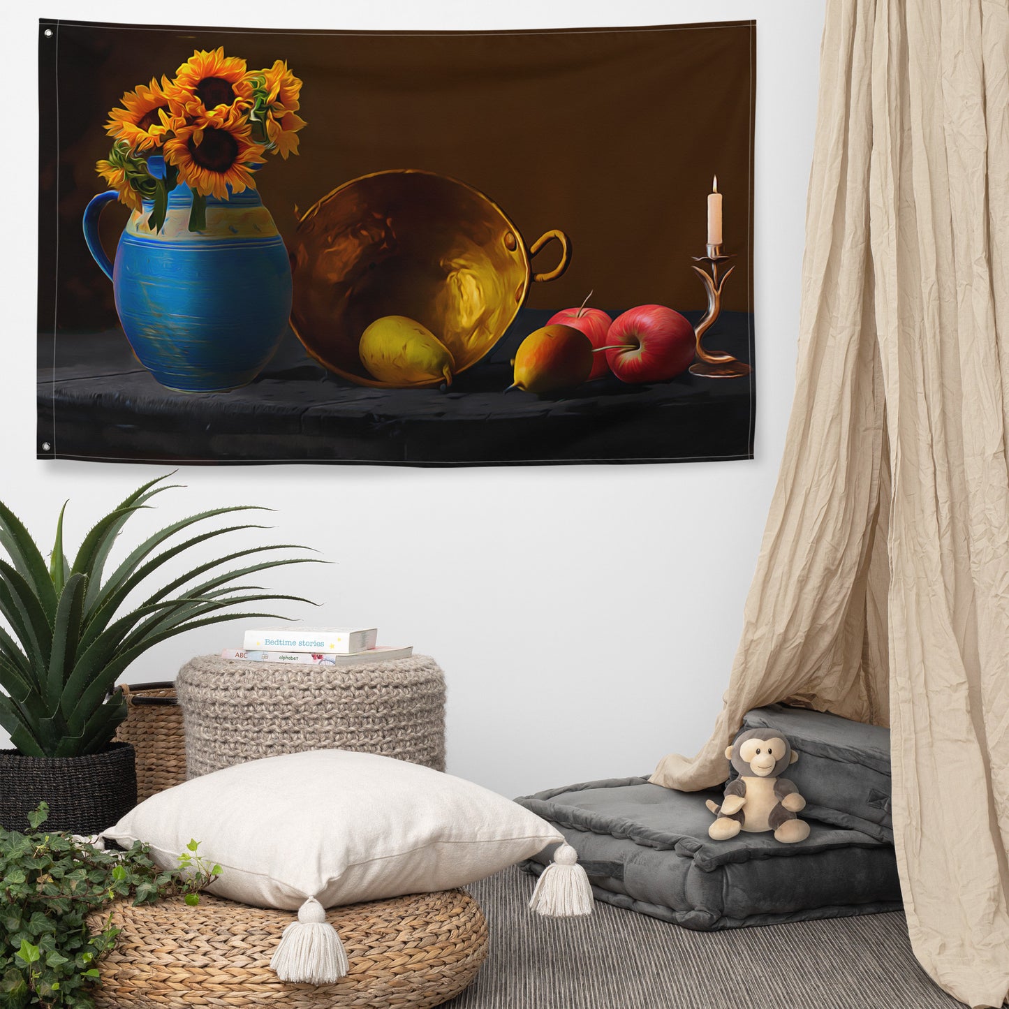 Wok Still Life Painting Flag Tapestry