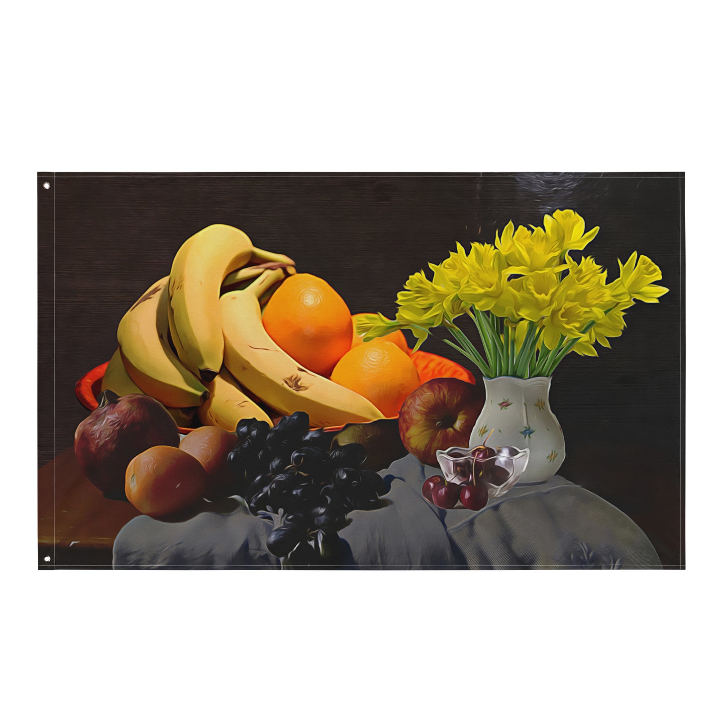 Still Life Fruits Painting 8 Flag Tapestry