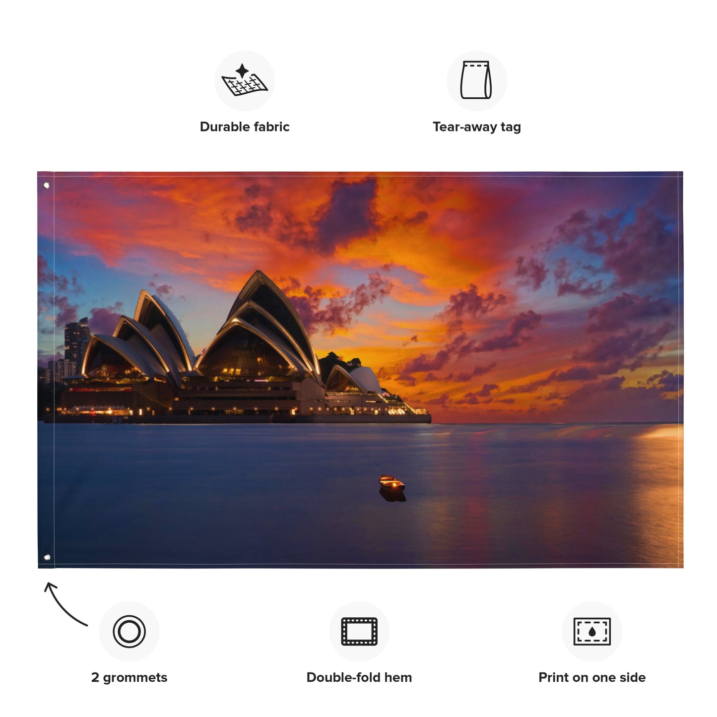 Sydney Opera House Painting Flag Tapestry