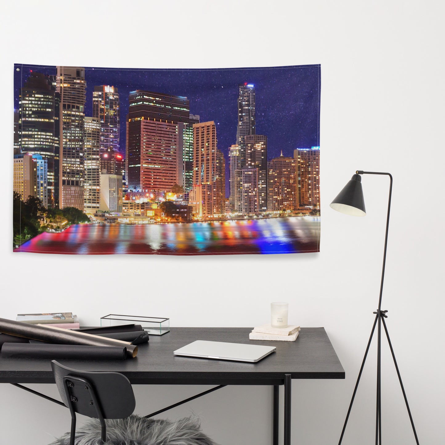 Brisbane City Painting Flag Tapestry