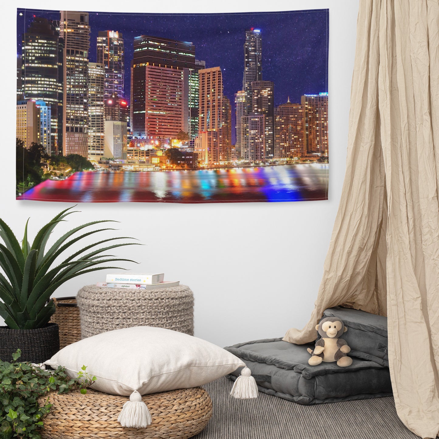 Brisbane City Painting Flag Tapestry