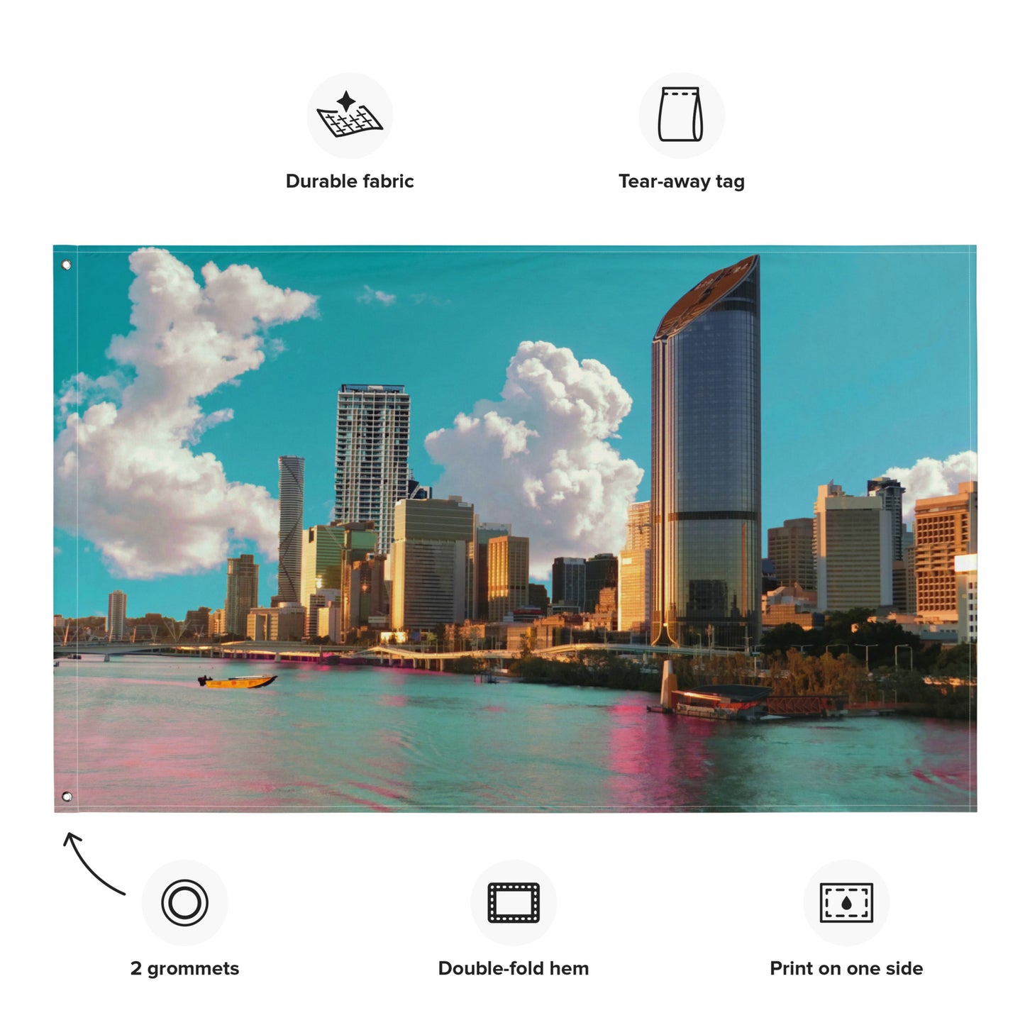Brisbane Brisbane River Side Art Painting Flag Tapestry