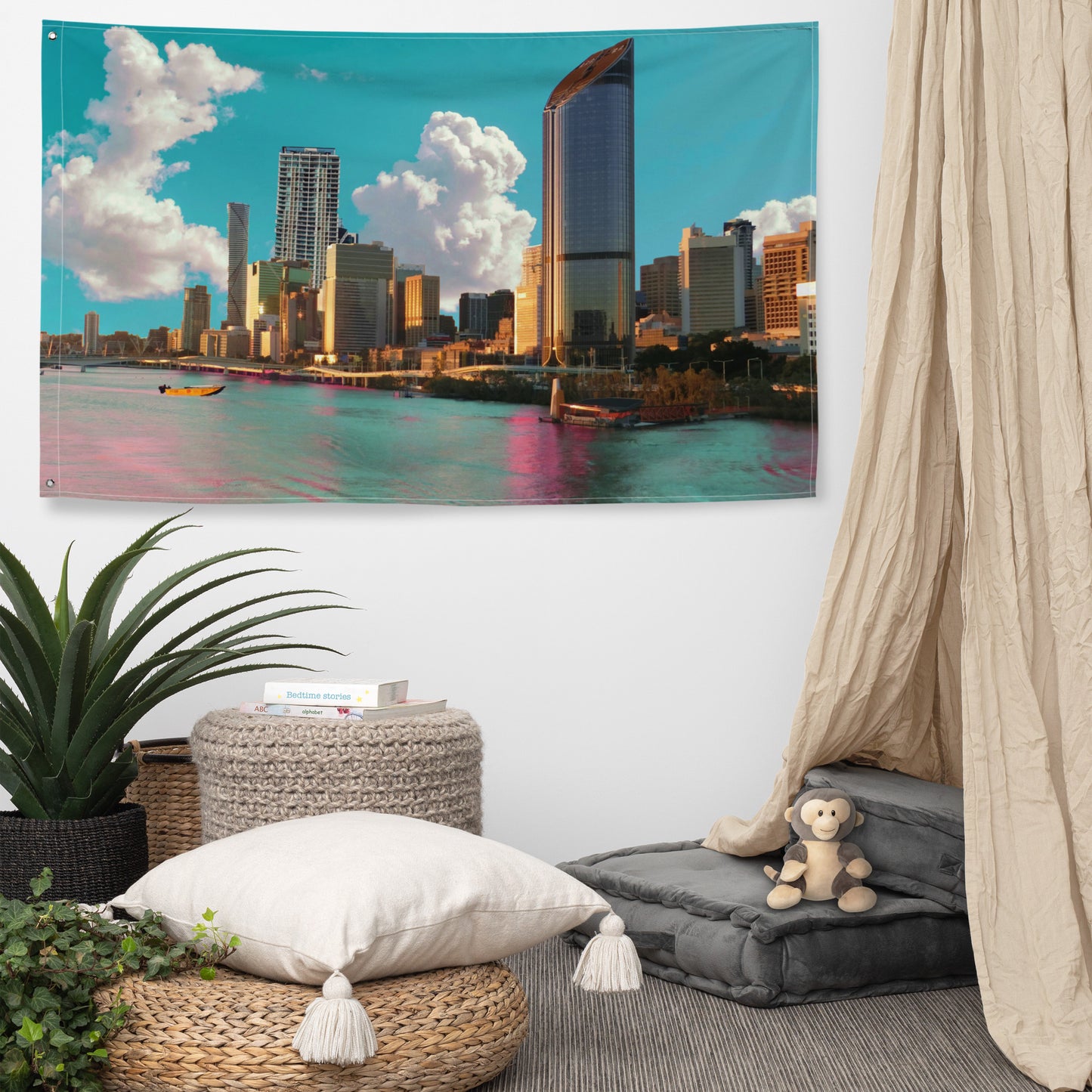 Brisbane Brisbane River Side Art Painting Flag Tapestry