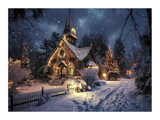 Winter Canvas Christmas Painting Print