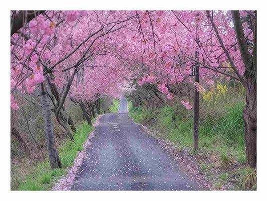 Cherry Blossom Path Canvas painitng Print