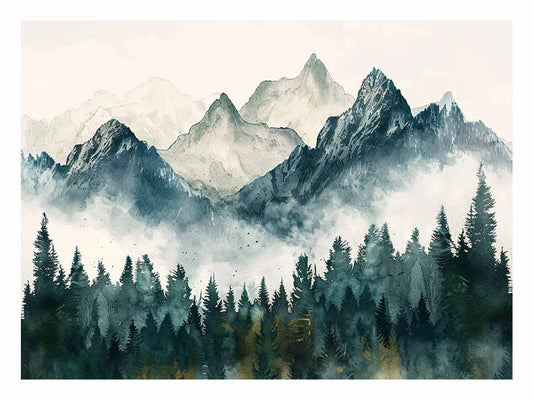 Foggy Mountian Valley Canvas Art Print