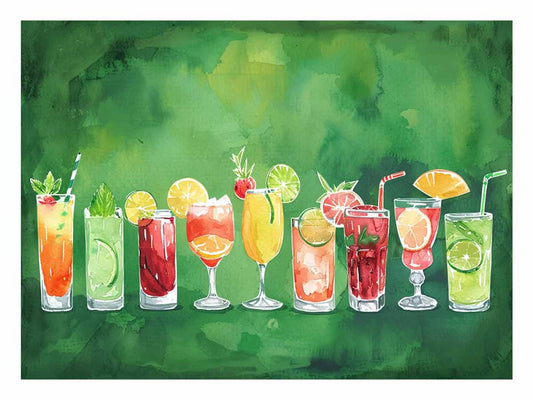 Summar Cocktails Canvas Art Print