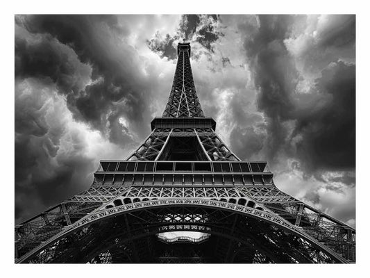 Eiffel Tower photograhy black white Canvas Art Print
