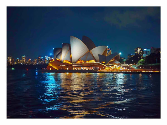 Opera House in Night Canvas Art Print