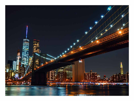 Brooklyn Bridget Night Canvas Art Print