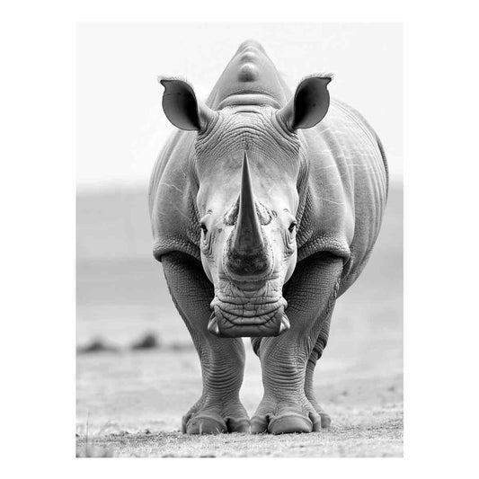 Rhino Canvas Art Print Framed Poster