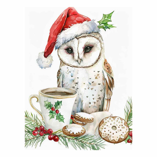 Festive Owl Canvas Art Print