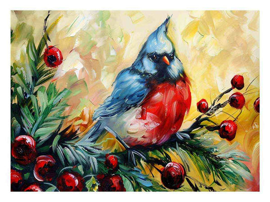 Sparrow Watercolor Canvas painting Print