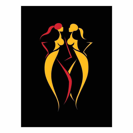 Come Close Line Art Canvas Art Print