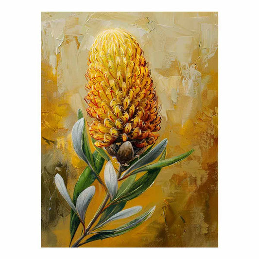 Banksia flower Painting Canvas Art Print