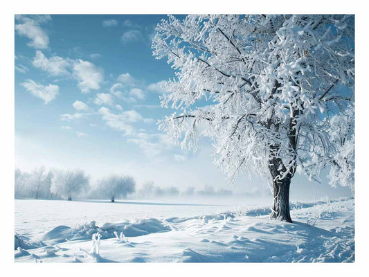 Winter Snow Tree Canvas Art Print