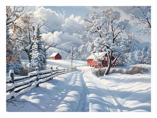 Winter Landscape Canvas Painting Print