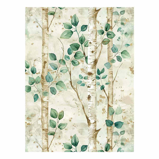 Birchtree Watercolor Painting on canvas