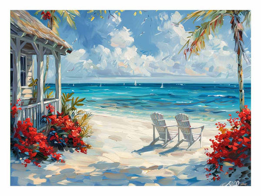 Island Cottage Painting for living room