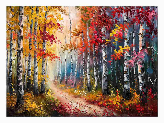 Red Forest Canvas Painting