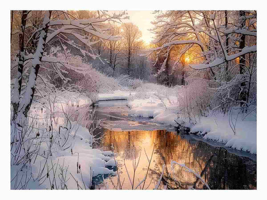 Snow River Canvas Art Print