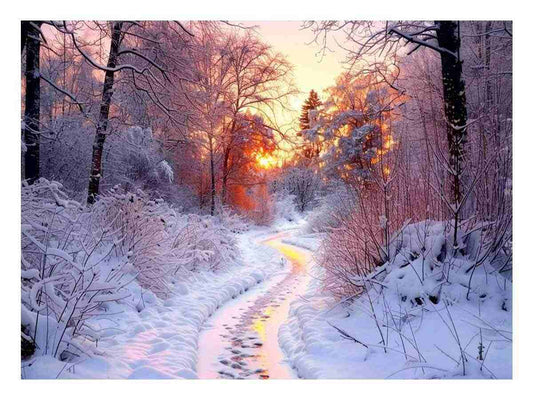 Snow River Canvas Art Print