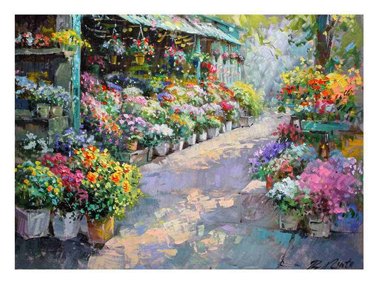 Flower Market Canvas Art Print
