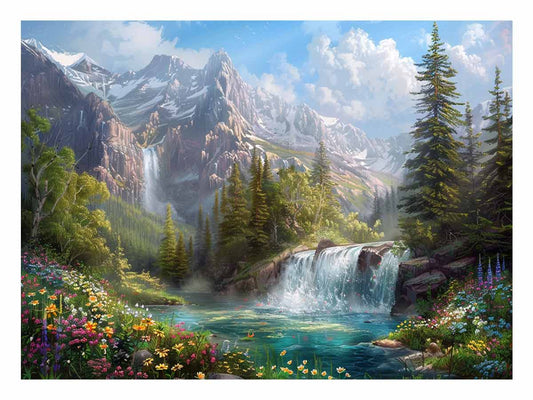 Mountain Waterfall Canvas Art Print