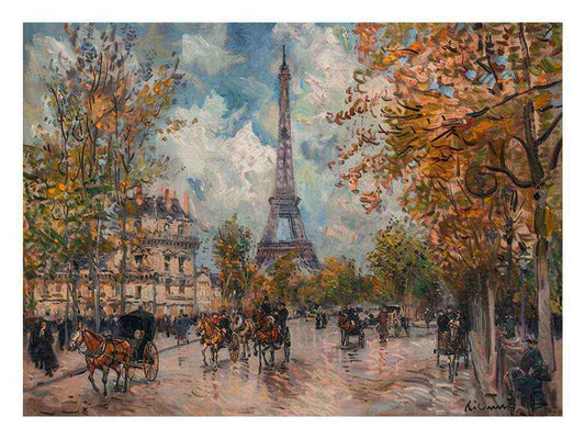 Vintage Eiffel Tower canvas painting