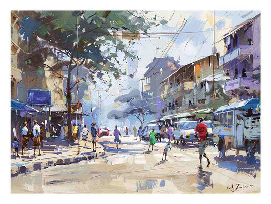 Streets in Nairobi watercolour painting