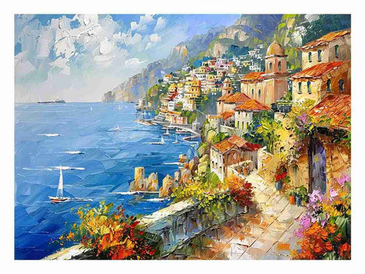 Mediterranean Beach Canvas Art Print