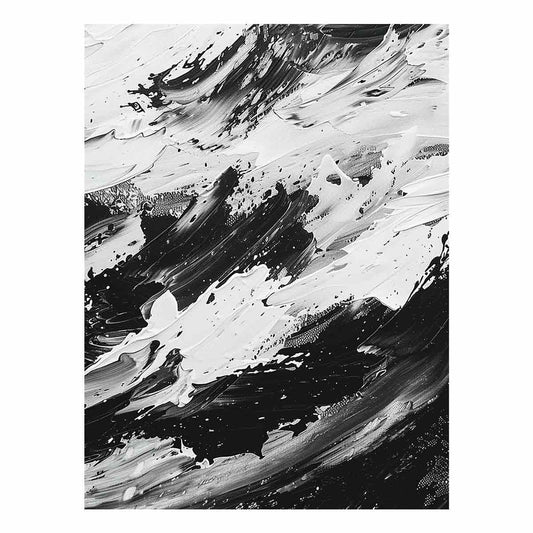 Black White Abstract Art Canvas Art Print