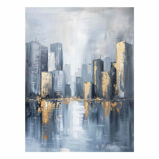 Cityscape Tall Buildings Canvas Art Print