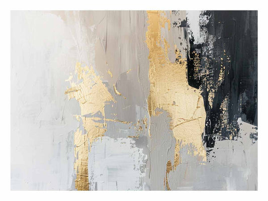 Black Gold Abstract Canvas Painting