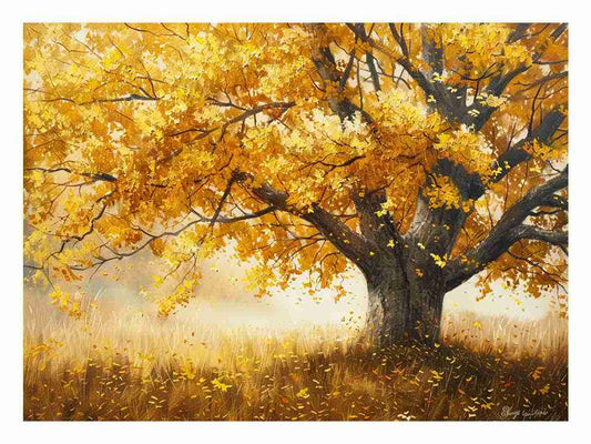 Golden Tree Canvas Painting